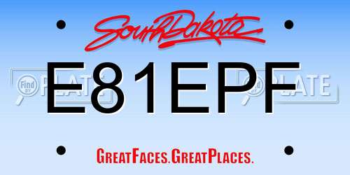 E81EPF South Dakota License Plate