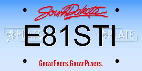 E81STI South Dakota License Plate