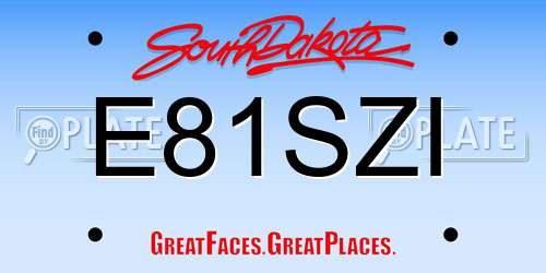E81SZI South Dakota License Plate