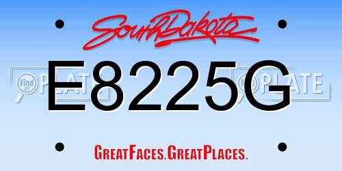 E8225G South Dakota License Plate