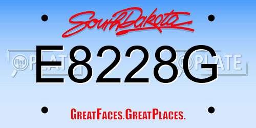 E8228G South Dakota License Plate