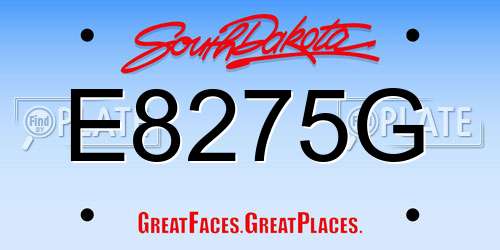 E8275G South Dakota License Plate