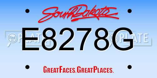 E8278G South Dakota License Plate