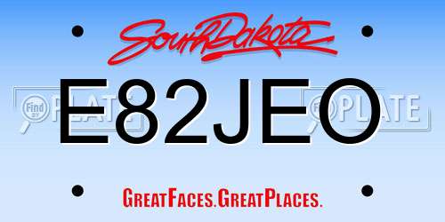 E82JEO South Dakota License Plate