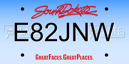 E82JNW South Dakota License Plate