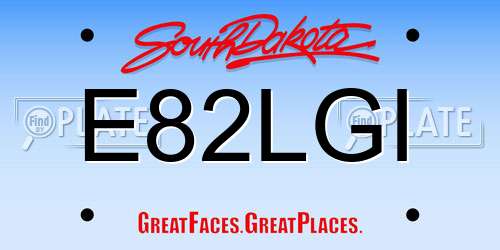 E82LGI South Dakota License Plate