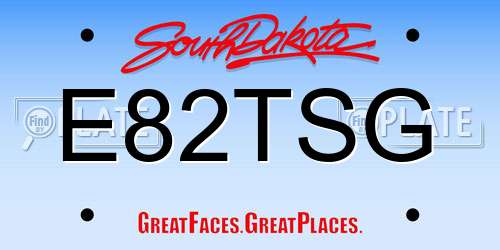 E82TSG South Dakota License Plate