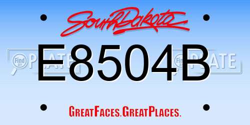 E8504B South Dakota License Plate