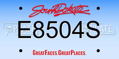 E8504S South Dakota License Plate