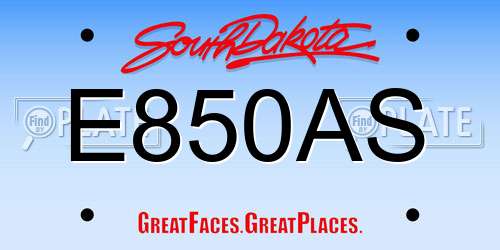 E850AS South Dakota License Plate
