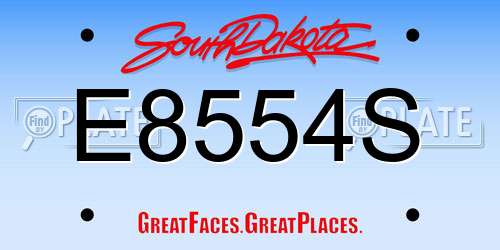 E8554S South Dakota License Plate
