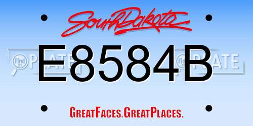 E8584B South Dakota License Plate