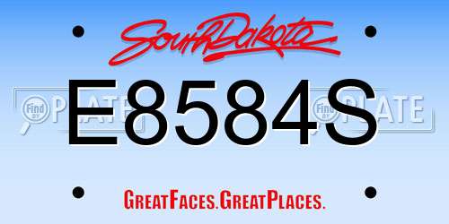 E8584S South Dakota License Plate