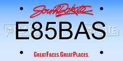 E85BAS South Dakota License Plate