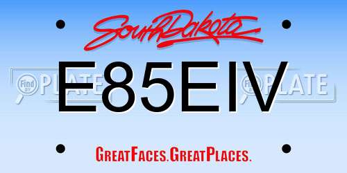 E85EIV South Dakota License Plate