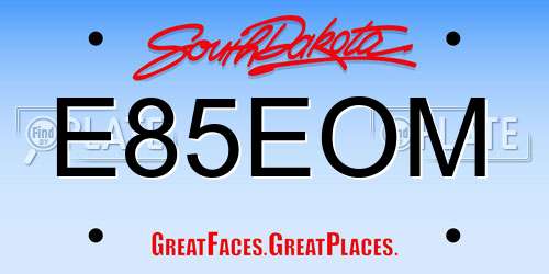E85EOM South Dakota License Plate