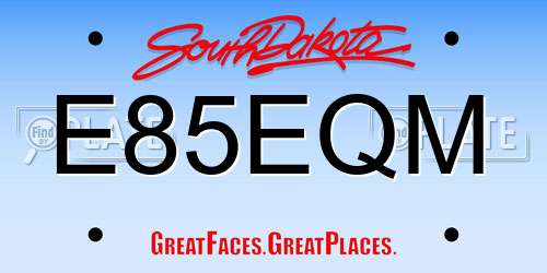 E85EQM South Dakota License Plate