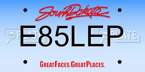 E85LEP South Dakota License Plate