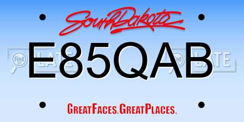 E85QAB South Dakota License Plate