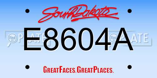 E8604A South Dakota License Plate
