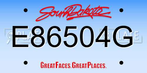 E86504G South Dakota License Plate