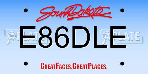 E86DLE South Dakota License Plate