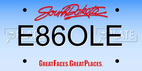 E86OLE South Dakota License Plate