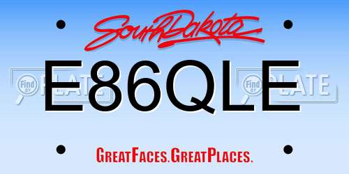E86QLE South Dakota License Plate