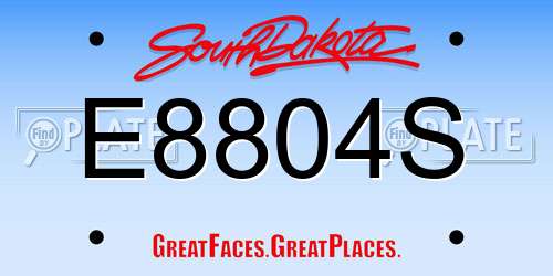 E8804S South Dakota License Plate