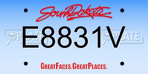E8831V South Dakota License Plate