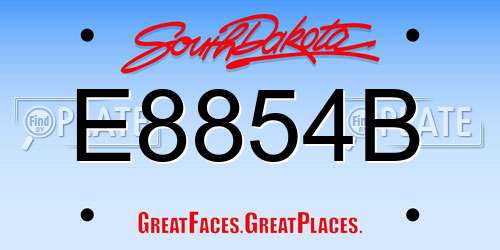 E8854B South Dakota License Plate