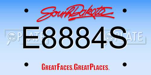 E8884S South Dakota License Plate