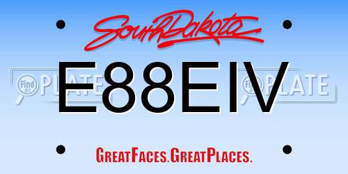 E88EIV South Dakota License Plate