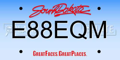 E88EQM South Dakota License Plate
