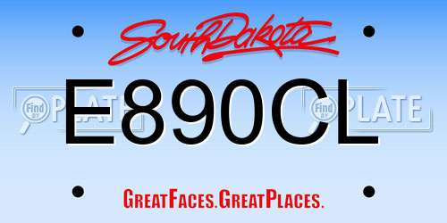 E890CL South Dakota License Plate