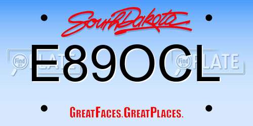 E89OCL South Dakota License Plate
