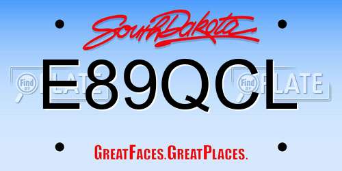 E89QCL South Dakota License Plate