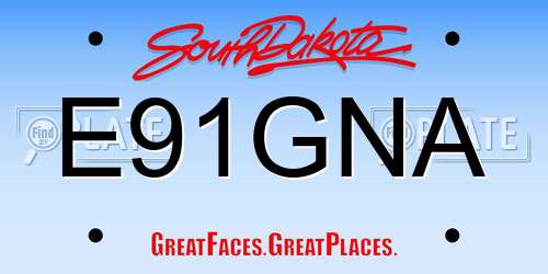 E91GNA South Dakota License Plate
