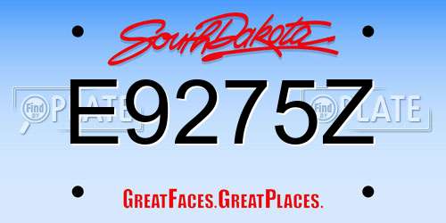 E9275Z South Dakota License Plate