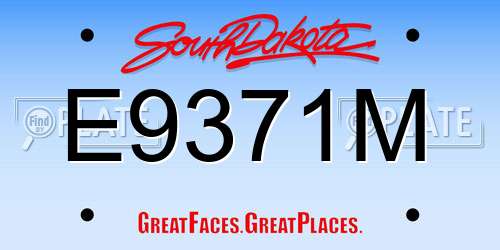 E9371M South Dakota License Plate