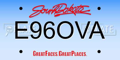 E96OVA South Dakota License Plate