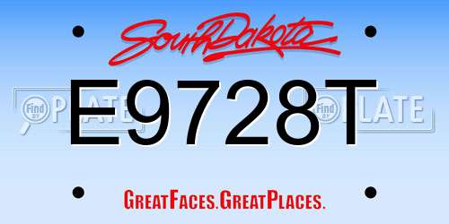 E9728T South Dakota License Plate