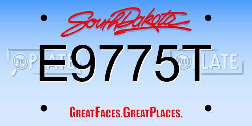 E9775T South Dakota License Plate