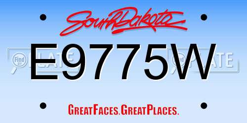 E9775W South Dakota License Plate