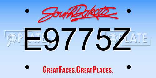 E9775Z South Dakota License Plate