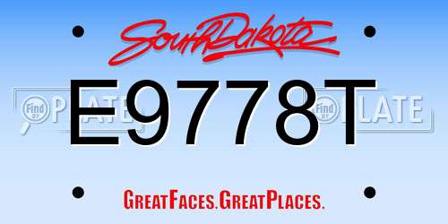 E9778T South Dakota License Plate