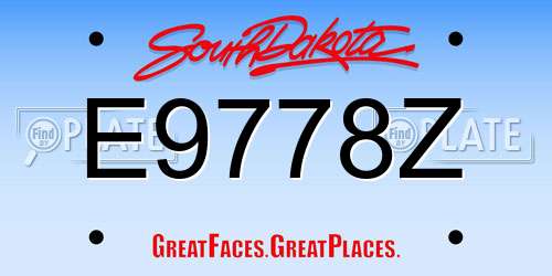 E9778Z South Dakota License Plate