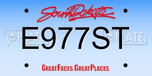 E977ST South Dakota License Plate