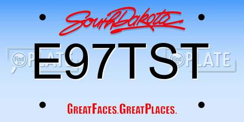 E97TST South Dakota License Plate