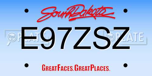 E97ZSZ South Dakota License Plate